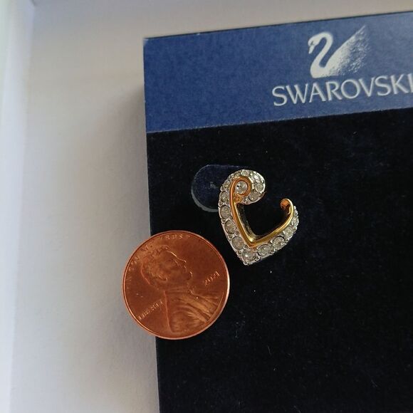 Swarovski gold tone open heart earrings - Picture 5 of 5